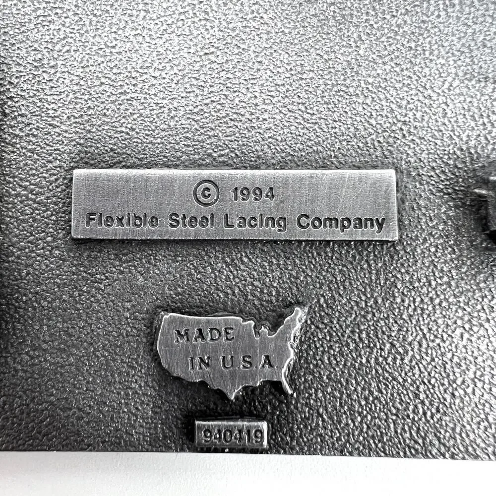 Vintage 1994 FLEXCO Flexible Steel Lacing Company USA Belt Buckle 2